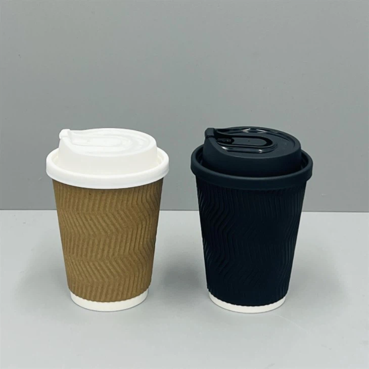 12oz brown ripple cups